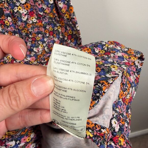 Maeve Anthropologie Amelia Floral Halter Collared Mini Dress Size Small Retro - Picture 10 of 10